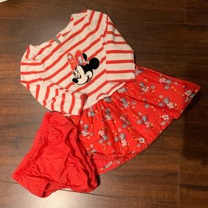 Baby Gap Disney Minnie Mouse Coral/Red Dress 12-18